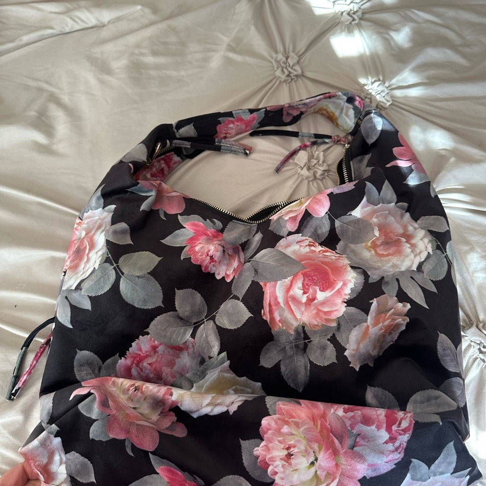 Tabitha Webb PERFECT CONDITION Floral Black and Pink handbag
